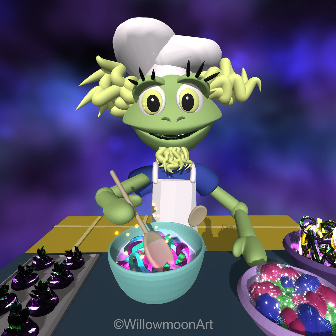 Chef Alien - 3D art by Willowmoon Art, VR Artist